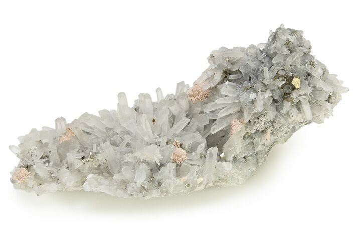 Gleaming Pyrite Crystals on Quartz - Peru #257277